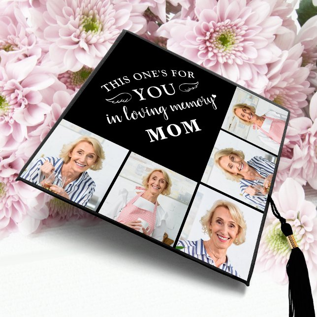 In Loving Memory Personalized 5 Photo Memorial Graduation Cap Topper (Creator Uploaded)