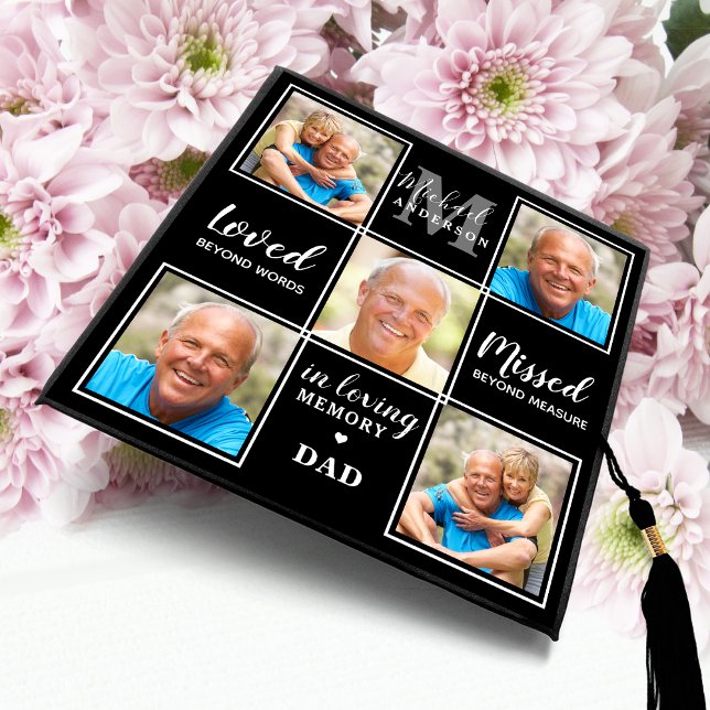 In Loving Memory Personalized 5 Photo Memorial Graduation Cap Topper (Creator Uploaded)