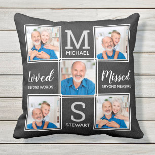 In Loving Memory Personalized 5 Photo Memorial Throw Pillow