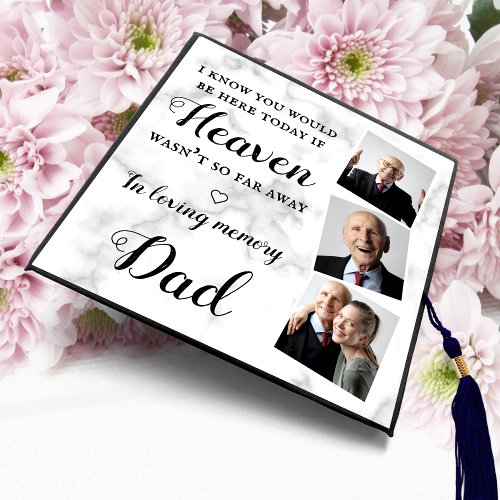 In Loving Memory Personalized Dad Photo Collage Graduation Cap Topper
