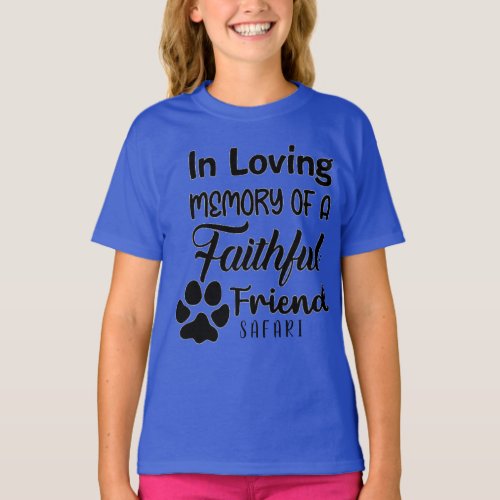In loving memorypersonalized dog Memorial T_Shirt