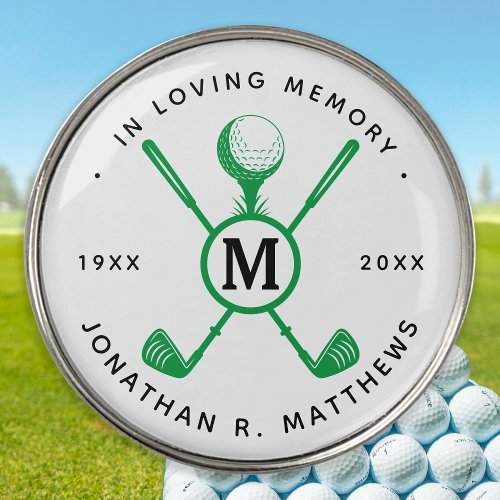 In Loving Memory Personalized Golfer Memorial Golf Ball Marker