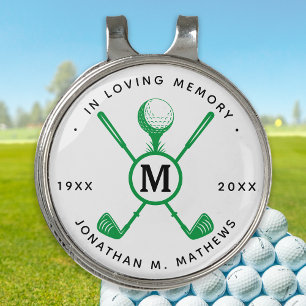 In Loving Memory Personalized Golfer Memorial Golf Hat Clip