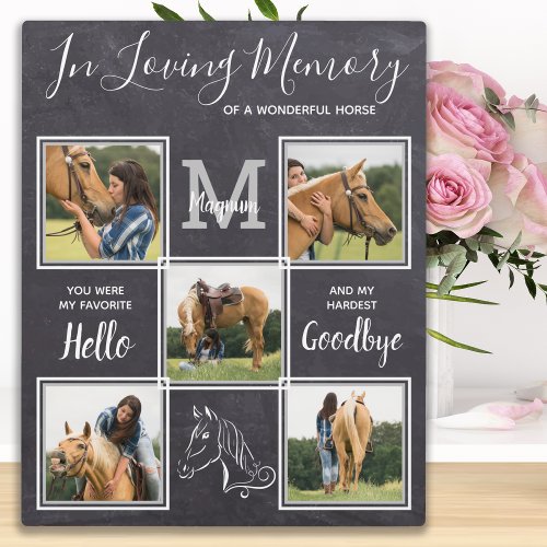 In Loving Memory Personalized Horse Memorial Photo Plaque