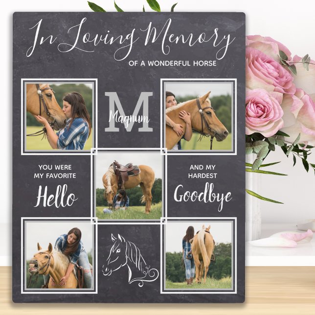 In Loving Memory Personalized Horse Memorial Photo Plaque (Creator Uploaded)