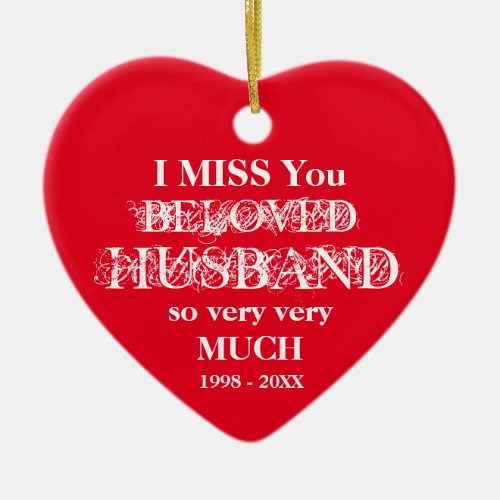 In Loving Memory Personalized Husband Ornament