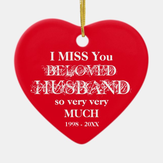 In Loving Memory Personalized Husband Ornament (Front)