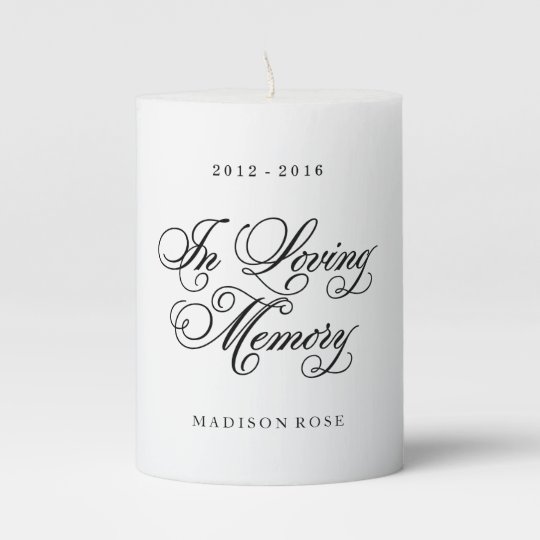In Loving Memory Personalized Memorial Candle Zazzle