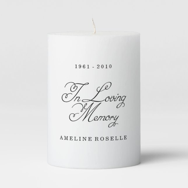 In Loving Memory Personalized Memorial Candle (Front)