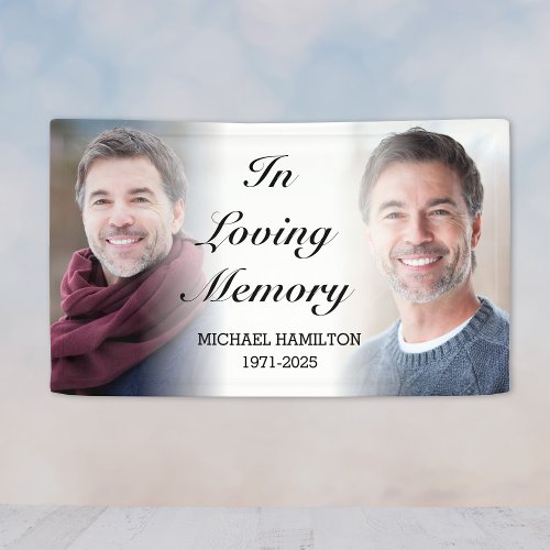 In Loving Memory Personalized Memorial Photo Banner