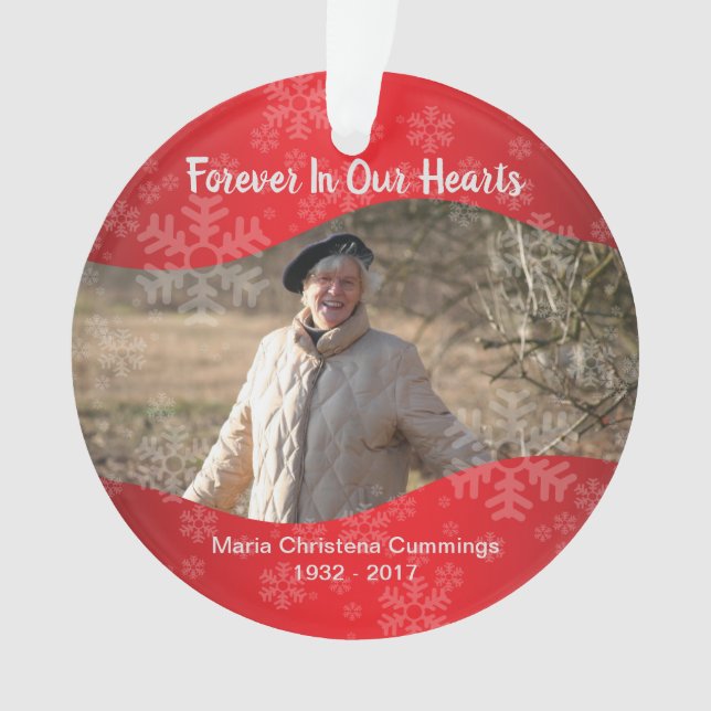 In Loving Memory Personalized Memorial Photo Ornament (Front)