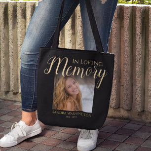In Loving Memory Personalized Memorial Photo Tote Bag