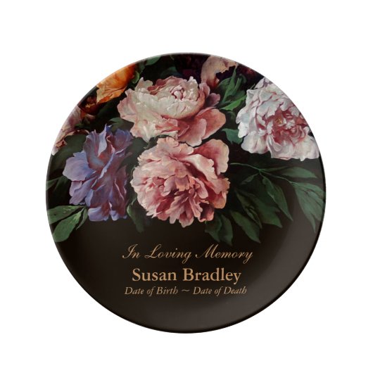 In Loving Memory Personalized Memorial Porcelain Plate (Front)