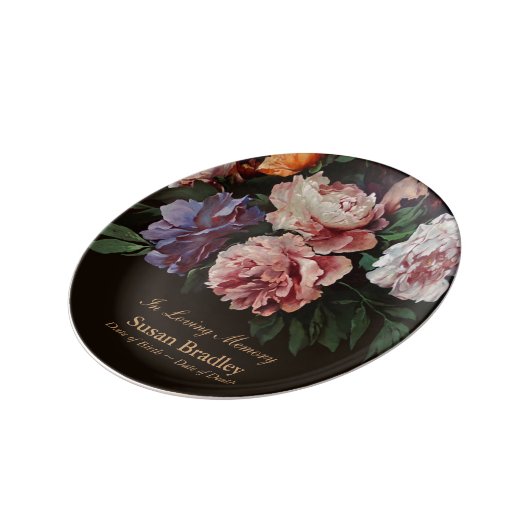 In Loving Memory Personalized Memorial Porcelain Plate (Side)