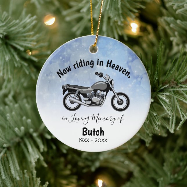 In Loving Memory Personalized Motorcycle Ornament (Tree)