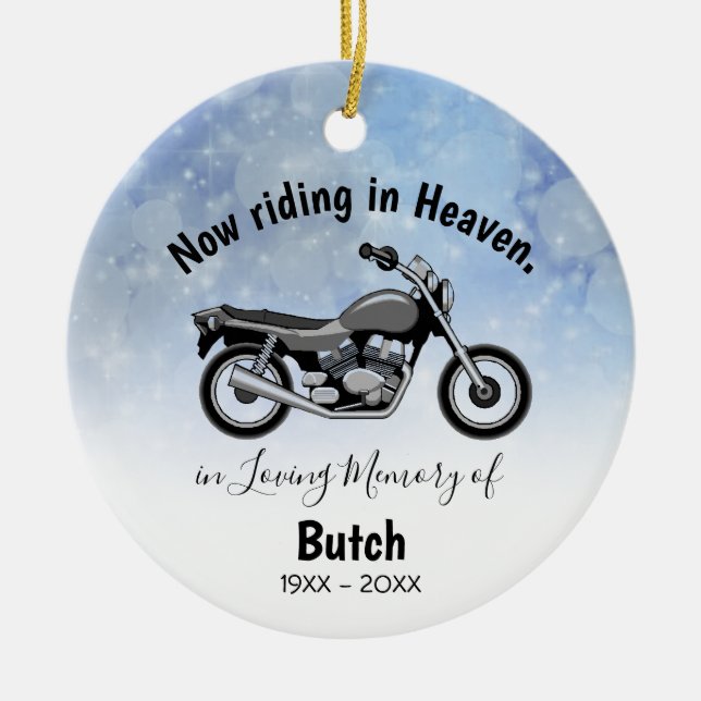 In Loving Memory Personalized Motorcycle Ornament (Front)