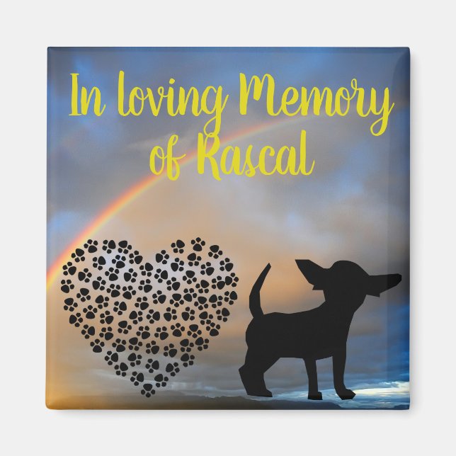 In Loving Memory Personalized Name Memorial Dog Magnet (Front)