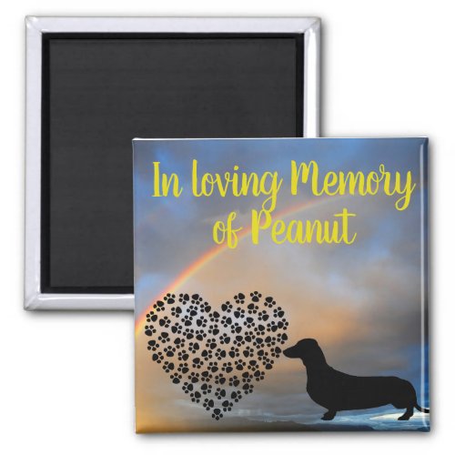 In Loving Memory Personalized Name Memorial Dog Magnet