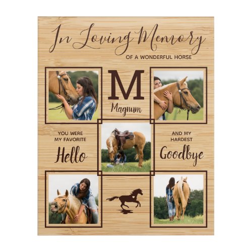 In Loving Memory Personalized Pet Horse Memorial Acrylic Print