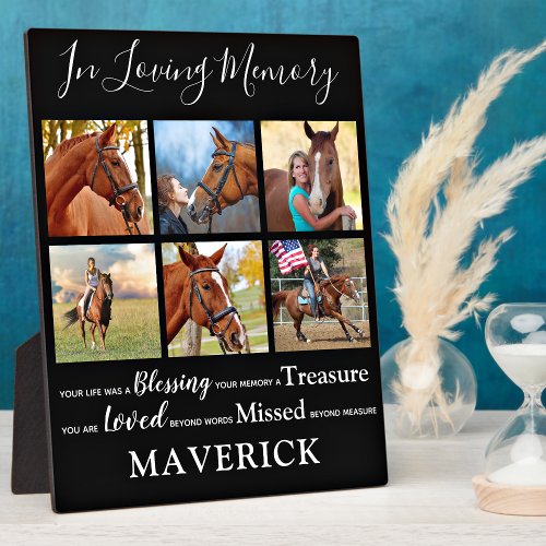 In Loving Memory Personalized Pet Memorial Horse Plaque