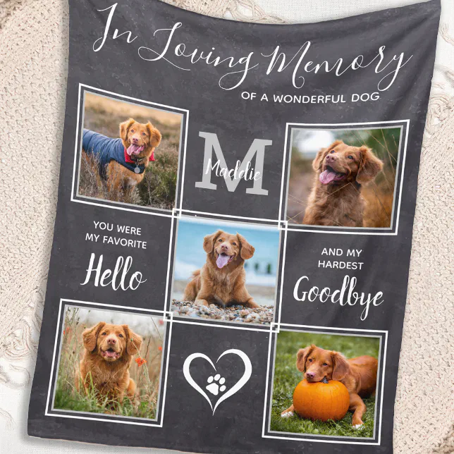 In Loving Memory Personalized Pet Photo Memorial F Fleece Blanket | Zazzle