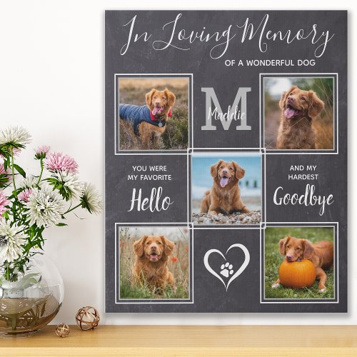 In Loving Memory Personalized Pet Photo Memorial Faux Canvas Print