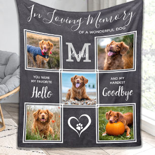 In Loving Memory Personalized Pet Photo Memorial Fleece Blanket