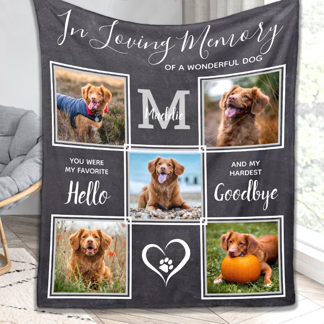 In Loving Memory Personalized Pet Photo Memorial Fleece Blanket (Creator Uploaded)