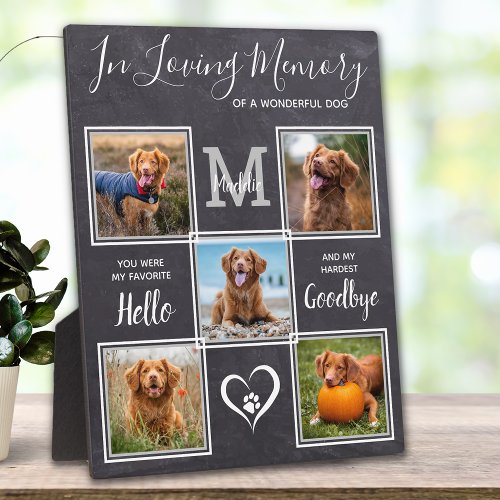 In Loving Memory Personalized Pet Photo Memorial Plaque