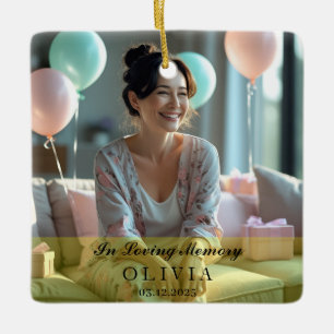 In Loving Memory Personalized Photo Ceramic Ornament