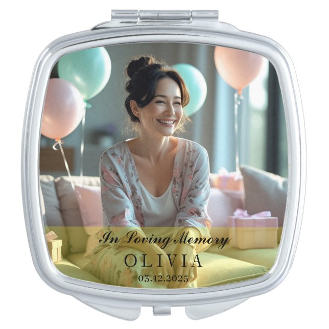 In Loving Memory Personalized Photo Compact Mirror (Front)