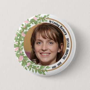 In Loving Memory Personalized Photo Funeral  Button