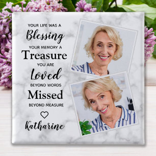 In Loving Memory Personalized Photo Memorial Butto Button