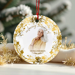In Loving Memory Personalized Photo Memorial Ceramic Ornament