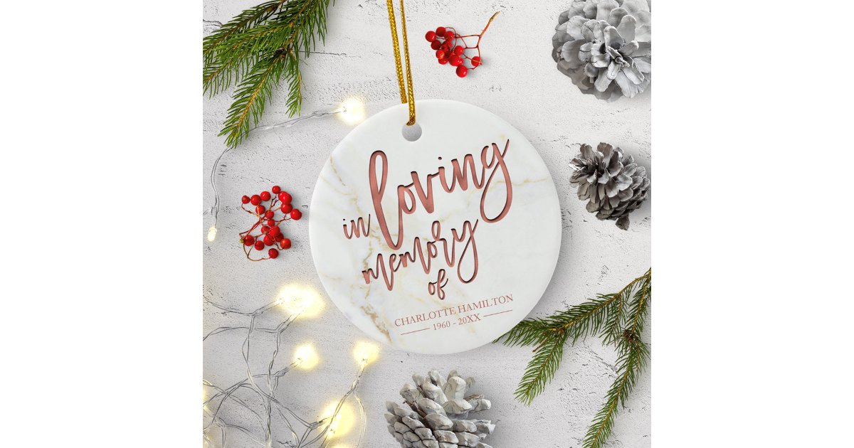 In Loving Memory Personalized Photo Memorial Ceramic Ornament | Zazzle