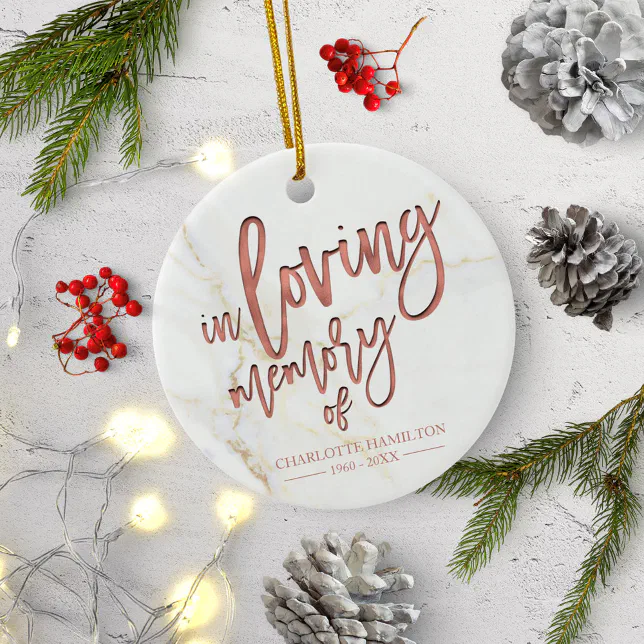 In Loving Memory Personalized Photo Memorial Ceramic Ornament | Zazzle