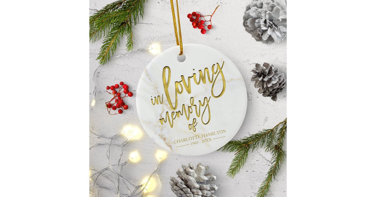 In loving Memory Personalized Photo Memorial Ceramic Ornament | Zazzle