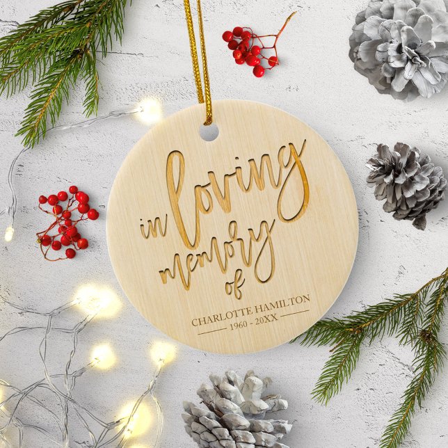 In Loving Memory Personalized Photo Memorial Ceramic Ornament (Creator Uploaded)