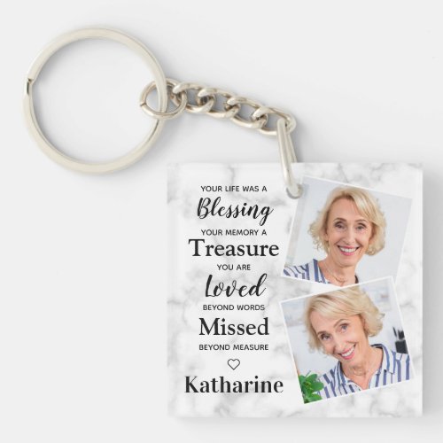 In Loving Memory Personalized Photo Memorial Keychain