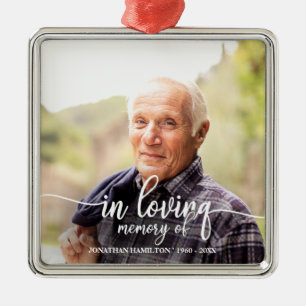In Loving Memory Personalized Photo Memorial Metal Ornament