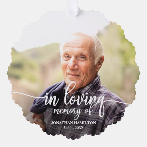 In Loving Memory Personalized Photo Memorial Ornament Card