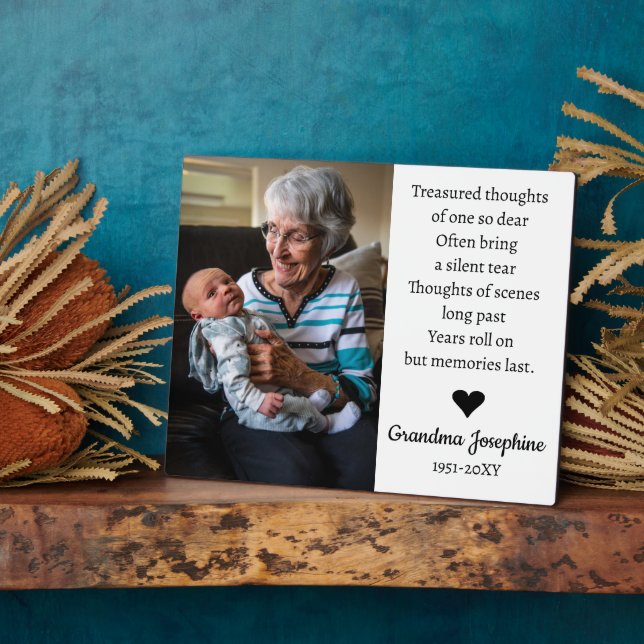 In Loving Memory Personalized Photo Memorial   Plaque (Side)