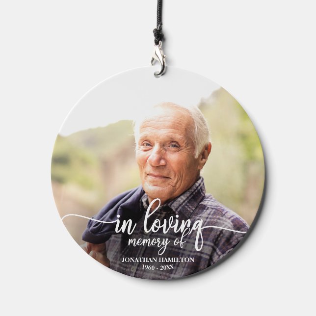 In Loving Memory Personalized Photo Memorial Wind Chime (Front)