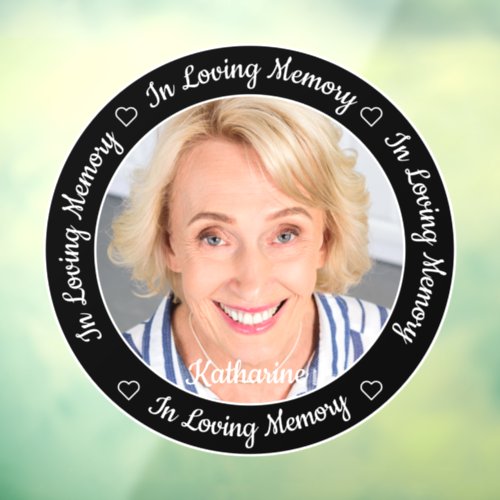 In Loving Memory Personalized Photo Memorial  Window Cling