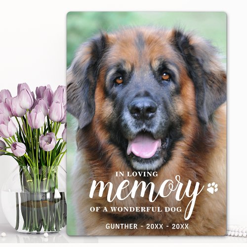 In Loving Memory Personalized Photo Pet Memorial Plaque