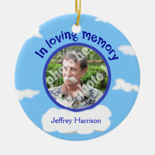 In Loving Memory Personalized Photo Sky Memorial Ceramic Ornament