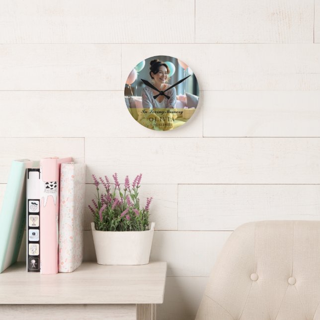 In Loving Memory Personalized Photo Wall Clock (Reading Room)