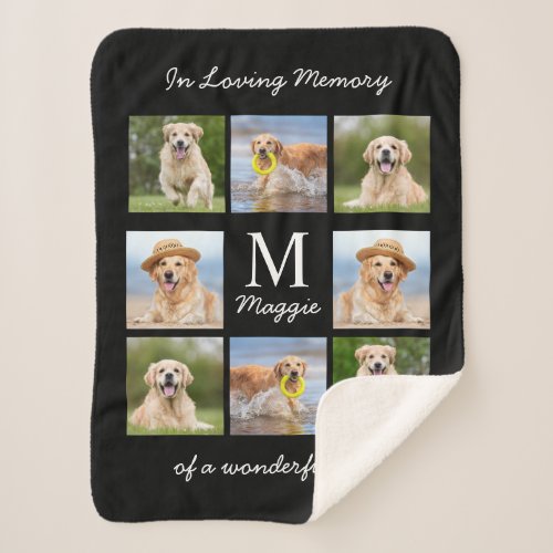 In Loving Memory Personalized Photos Pet Memorial Sherpa Blanket