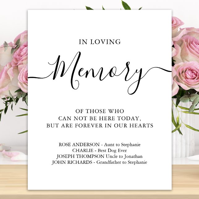 In Loving Memory Personalized Wedding Memorial Poster (Creator Uploaded)