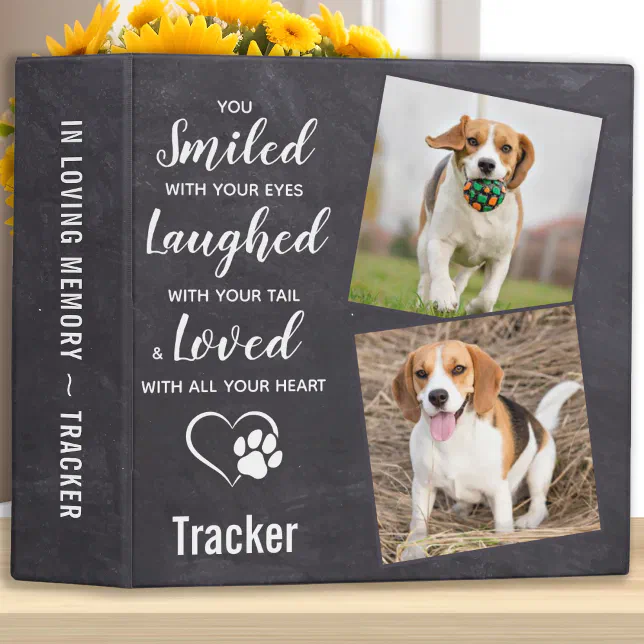 In Loving Memory Pet Dog Memorial Photo Album 3 Ring Binder | Zazzle